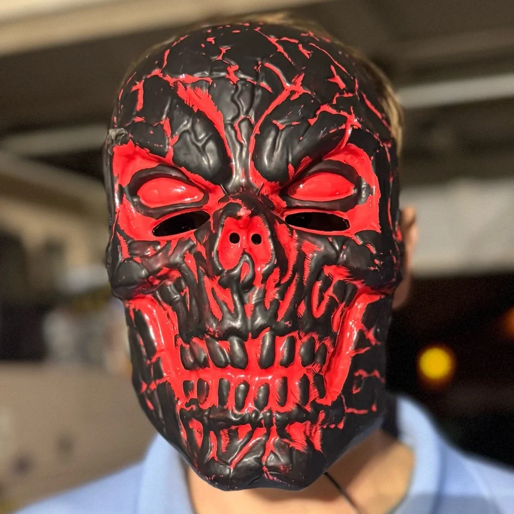 New adult scary light up face mask costume Halloween